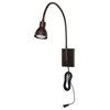 Benzara BM225089 Metal Round Wall Reading Lamp with Plug In Switch, Bronze