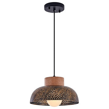 1Light Accent lights for indoor use Brown wood pendant light Country Rustic
