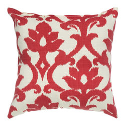 Essentials by DFO - Cherry Red Basalto Outdoor Pillow, 18"x18" - Outdoor Cushions And Pillows