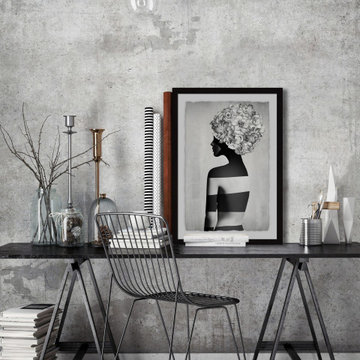 "Stripes and Bouquets" Framed Painting Print