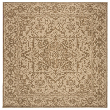 Safavieh Beach House Bhs139C Traditional Rug, Cream and Beige, 6'7"x6'7" Square