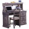 Chelsea Home 3-Drawer Student Desk with Hutch and  Chair in Driftwood