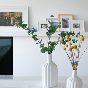 Scandi Home Office With Glass Doors & Greenery