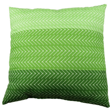 Color Block Hatch Double Sided Pillow, Green