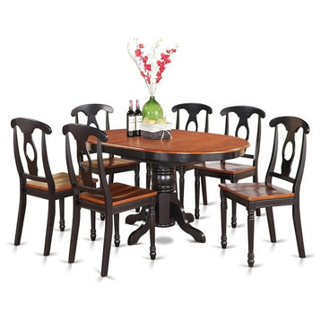 7-Piece Dining Room Set, Oval Dining Table And 6 Dining Chairs