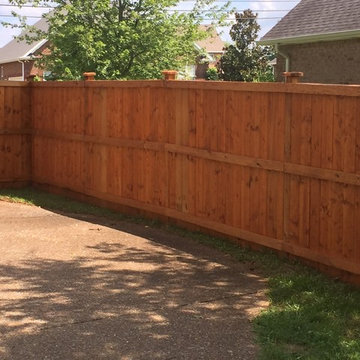"Cedar Tone" stain on a Table Top Cedar Privacy fence in Lebanon, TN