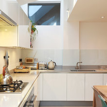 Glass backsplash and counters