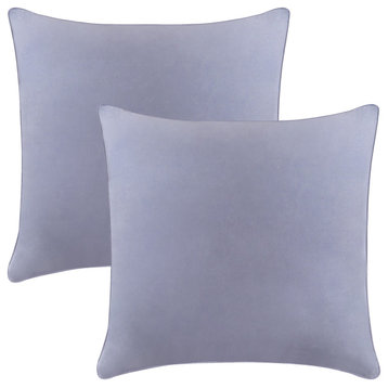 A1HC Soft Velvet Pillow Covers, YKK Zipper, Set of 2, Slat Grey, 18"x18"