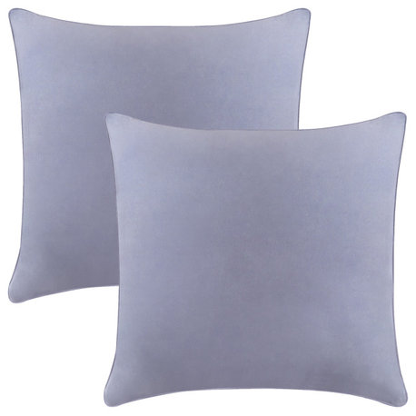 A1HC Soft Velvet Pillow Covers, YKK Zipper, Set of 2, Slat Grey, 18"x18"