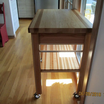 Rolling Kitchen Utility Butcher Block