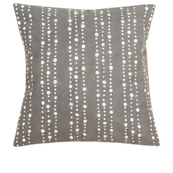 Tribal Cloth Lunar Dots Grey Pillow