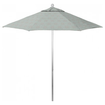 9' Patio Umbrella Silver Pole Fiberglass Ribs Push Lift Pacific Premium, Spiro Capri