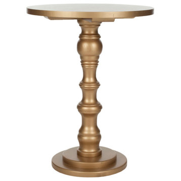 Bennett Round Top Accent Table, Gold