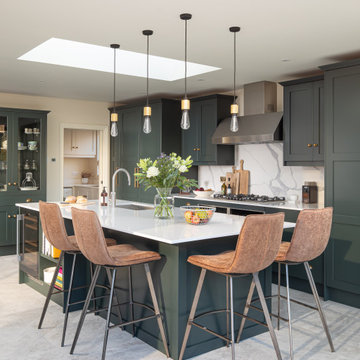 Elegant rich Green Shaker kitchen