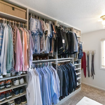 Contemporary Farmhouse Primary Bath + Closet Remodel Olathe, KS