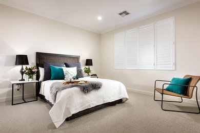 Inspiration for a contemporary master bedroom in Perth.