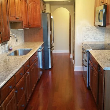 African Rainbow Granite, Tile Backsplash installation
