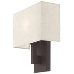 Livex Lighting - Livex Lighting 42424-07 Hayworth - 1 Light ADA Wall Sconce in Hayworth Style - 1 - Hayworth 1 Light ADA Bronze Oatmeal FabriUL: Suitable for damp locations Energy Star Qualified: n/a ADA Certified: YES  *Number of Lights: 1-*Wattage:40w Medium Base bulb(s) *Bulb Included:No *Bulb Type:Medium Base *Finish Type:Bronze
