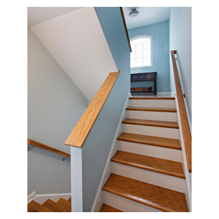 Narrow Lot Beach Home - Beach Style - Staircase - New York - by Michael ...