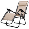 Modern 3-Piece Folding Portable Zero Gravity Reclining Lounge Chairs Table