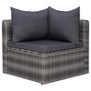 vidaXL 8-Piece Garden Lounge Set With Cushions Poly Rattan Gray