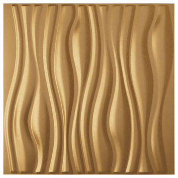 Leandros EnduraWall Decorative 3D Wall Panel, 19.625"Wx19.625"H, Gold