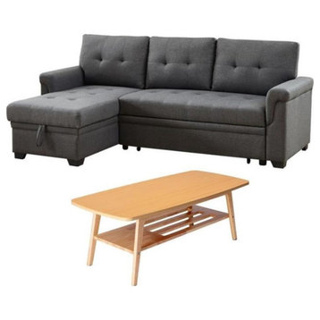 Bowery Hill 2-Piece Set with Reversible Sleeper Sofa & Coffee Table