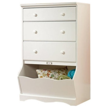 Catania Modern / Contemporary 3 Drawer Chest in Soft White Finish