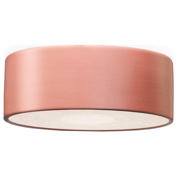 Short Round LED Outdoor Flush-Mount, Gloss Blush
