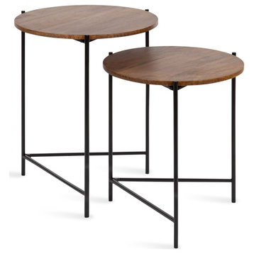 Ulani Round Metal Accent Tables, Natural