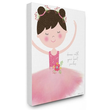 Dance Until Your Heart Smiles Ballerina in Pink Tutu, Canvas, 11"x14"