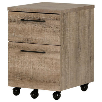 Interface 2-Drawer Mobile File Cabinet-Weathered Oak-South Shore