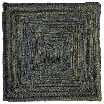 Maddox Mixed Blue/Green Twisted Abaca Square Placemats, Set of 4