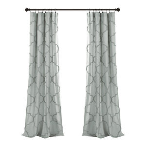 Avon Chenille Trellis Window Curtain Panels Set Mediterranean