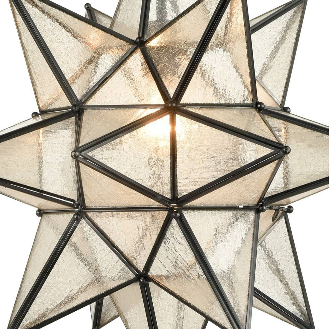 Moravian Star Pendant Chandelier Seeded Glass Black Light 19 Inches ...
