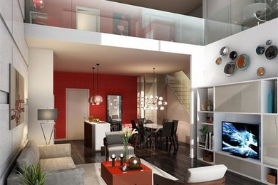 Living room - contemporary living room idea in Toronto