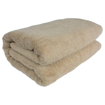 Classic Turkish Towel Jumbo Turkish Cotton Bath Sheet, Beige