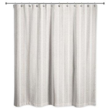 Linen Stripes 5 71x74 Shower Curtain