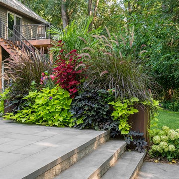 Corten Steel Landscape Planters | Sleek Patio Design | Modern Patio & Landscape