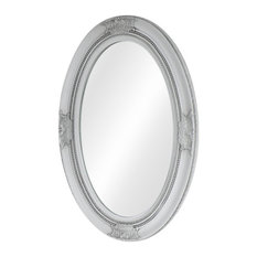 Antique White Ornate Oval Wall Mirror 50cm x 70cm