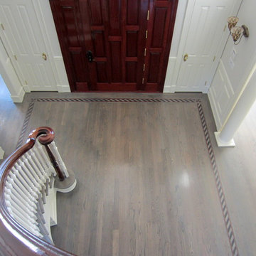 NISSEQUOGUE: CUSTOM GREY STAIN ON RED OAK - BONA TRAFFIC HD POLY