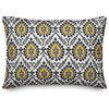 Ikat in Black and Yellow Throw Pillow