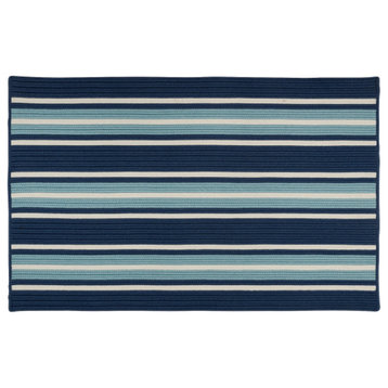 Mesa Stripe Rug, Shoreline Blue 3'x5'