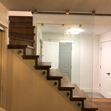 Standoff railing support with heavy duty clamp on top and top mount base shoe