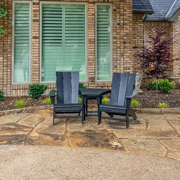 Refined Curb Appeal: Bubbling Basalt Fountain & Flagstone Entry | Plano, TX