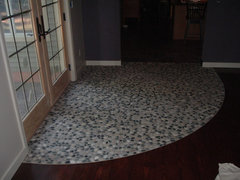 Curved Transition From Carpet To Tile Without Moldings Curved Transition From Carpet To Tile