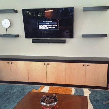 Entertainment Console with Floating Shelves