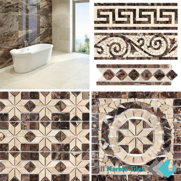 Dark Emperador Polished Marble Tile, Mosaic, Moulding