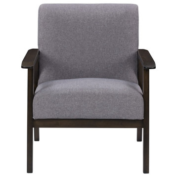 CorLiving Greyson Light Gray Fabric Upholstered Solid Wood Frame Armchair