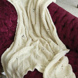 Hand-Knit Sweater Throw - Throws